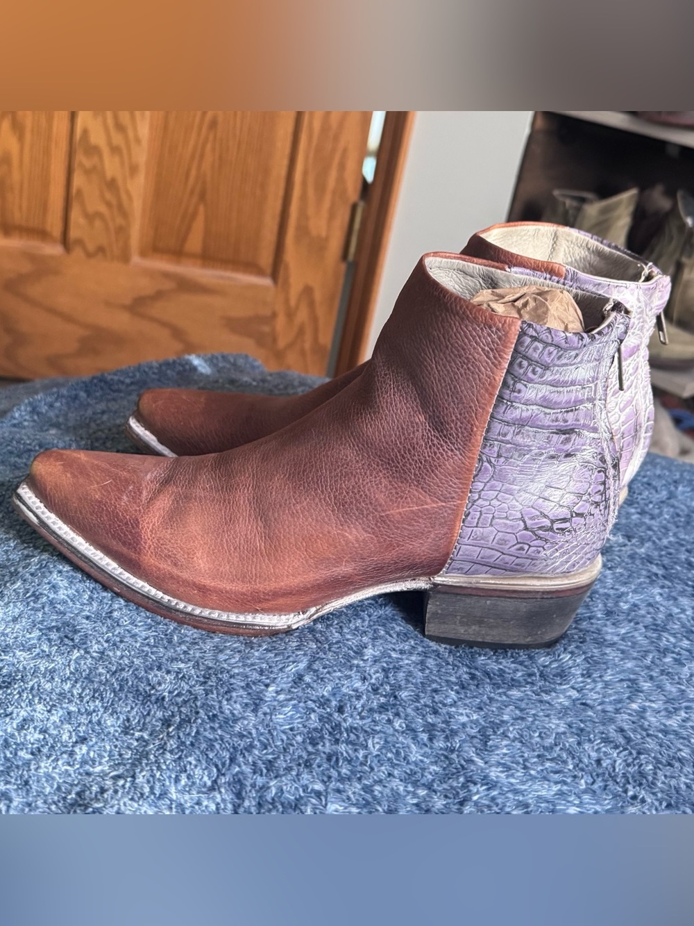 Freebird by Steven OG Rule Cognac and purple croc size 9